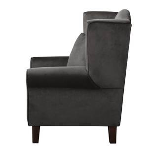 Oorfauteuil Colmar Velours Ravi: Grijs - Met hocker