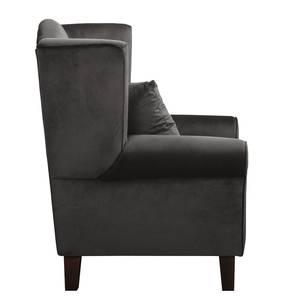 Oorfauteuil Colmar Velours Ravi: Grijs - Met hocker