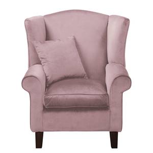 Fauteuil à oreilles Colmar Velours Ravi: Mauve - Avec repose-pieds