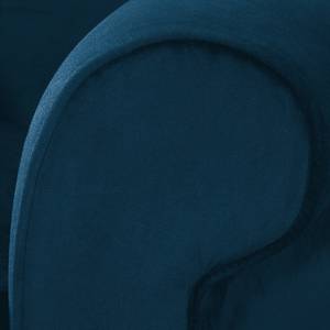 Poltrona bergère in tessuto Colmar Velluto Ravi: color blu marino - Con Sgabello