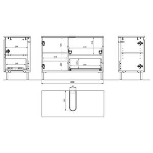 Salle de bain Torrance I (5 éléments) Avec éclairage - Imitation chêne Grandson / blanc