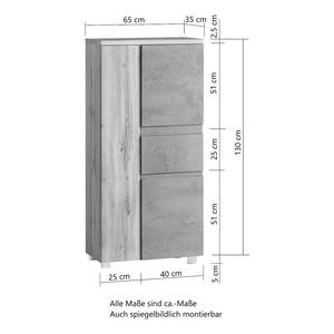 Midischrank Roccolo I Beton Dekor - Breite: 65 cm