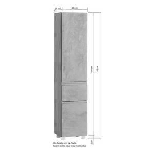 Hochschrank Roccolo I Beton Dekor - Breite: 40 cm