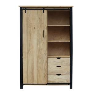 Armoire multifonction BROOKSBY Marron - Métal - Bois massif - 115 x 180 x 42 cm