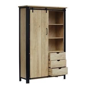 Armoire multifonction BROOKSBY Marron - Métal - Bois massif - 115 x 180 x 42 cm