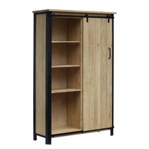 Armoire multifonction BROOKSBY Marron - Métal - Bois massif - 115 x 180 x 42 cm