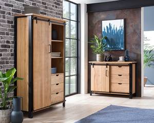 Armoire multifonction BROOKSBY Marron - Métal - Bois massif - 115 x 180 x 42 cm