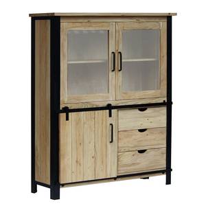 Vitrine en bois massif BROOKSBY Marron - Métal - Bois massif - 120 x 150 x 42 cm