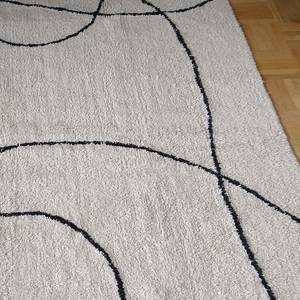 Teppich Marieby Baumwolle - Weiß / Schwarz - 230 x 160 cm