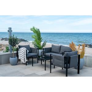 Lounge Set Burne (4-teilig) Metall - Schwarz lackiert / Grau