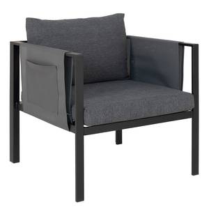 Lounge Set Burne (4-teilig) Metall - Schwarz lackiert / Grau