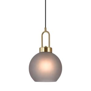Hanglamp Lotun I glas/messing - 1 lichtbron - Grijs