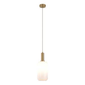Hanglamp Ebeltoft I glas - wit/messing - 1 lichtbron