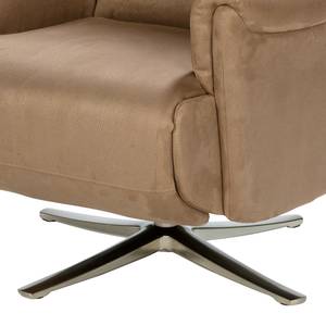 Relaxfauteuil Gandia microvezel/ijzer - nougatkleurig/chroomkleurig