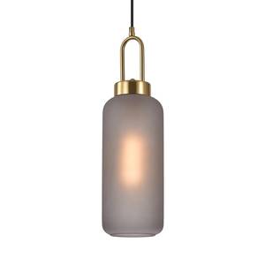 Lampada a sospensione Lotun II Vetro / Ottone - 1 punto luce - Grigio