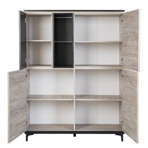 Highboard Davii Fichte Hell Dekor / Schwarz