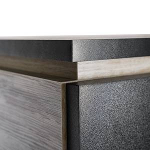 Highboard Davii Fichte Hell Dekor / Schwarz