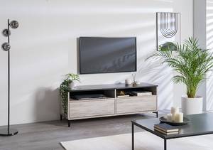 Tv-meubel Davii lichte sparrenhouten look/zwart