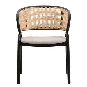 Set di 2 sedie con braccioli Mataro Rattan e tessuto / Ferro - Beige / Nero