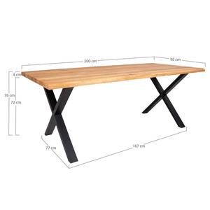 Table Trelleborg Chêne massif / Métal - Noir / 200 x 95 cm