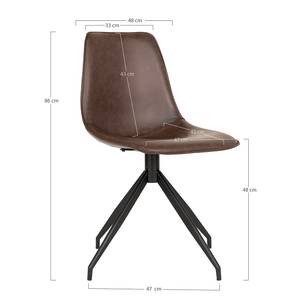 Chaises Moss (lot de 2) Imitation cuir - Marron / Métal - Noir - Marron