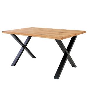 Eettafel Trelleborg I massief eikenhout/metaal - zwart - 140 x 95 cm