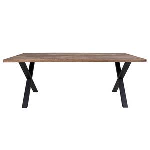 Table Mora Chêne massif / Métal - Noir / 200 x 95 cm - Chêne clair