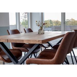 Table Mora Chêne massif / Métal - Noir / 200 x 95 cm - Chêne foncé