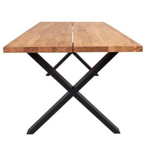 Table Mora Chêne massif / Métal - Noir / 200 x 95 cm - Chêne foncé