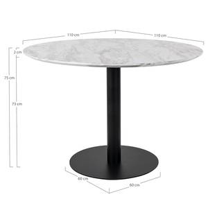 Tavolo da pranzo Balzono Effetto marmo / Metallo - Nero / Diametro: 70 cm