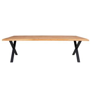 Table Trelleborg II Chêne massif / Métal - Noir / 300 x 100 cm - Chêne clair