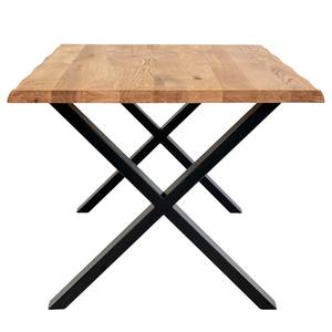 Table Trelleborg II Chêne massif / Métal - Noir / 300 x 100 cm - Chêne clair