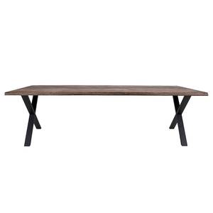 Eettafel Trelleborg II massief eikenhout/metaal - zwart - 300 x 100 cm - Donkere eikenhout