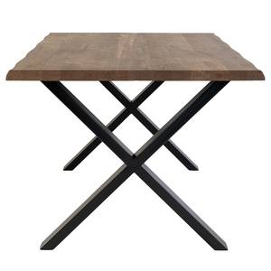 Table Trelleborg II Chêne massif / Métal - Noir / 300 x 100 cm - Chêne foncé