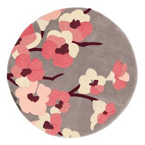 Laagpolig vloerkleed Blossom polyester - grijs - 133 x 133 cm - 133 x 133 cm