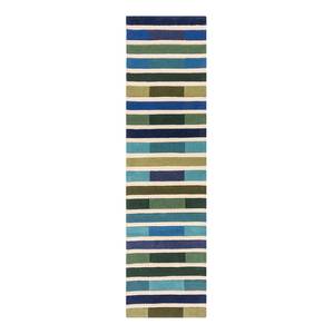 Passatoia di lana Piano Lana - Multicolore / Verde - 60 x 230 cm - Verde