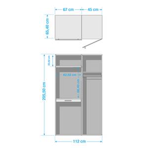 Armoire pour machine à laver Kielce IV Blanc - Noir - Largeur : 112 cm