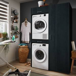 Armoire pour machine à laver Kielce IV Blanc - Noir - Largeur : 127 cm