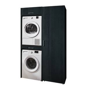 Armoire pour machine à laver Kielce IV Blanc - Noir - Largeur : 127 cm
