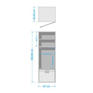 Wastoren Kielce VII wit - Zwart - Breedte: 67 cm