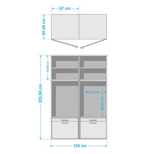 Armoire pour machine à laver Kielce VII Blanc - Noir - Largeur : 134 cm