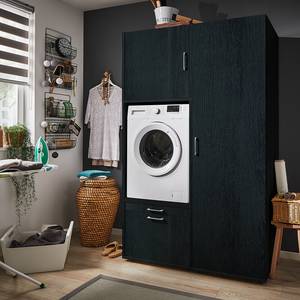 Armoire pour machine à laver Kielce VIII Blanc - Noir - Largeur : 127 cm