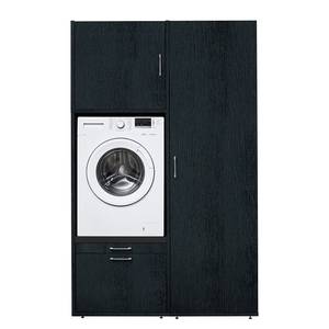 Armoire pour machine à laver Kielce VIII Blanc - Noir - Largeur : 127 cm