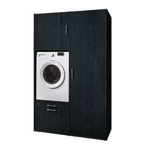 Armoire pour machine à laver Kielce VIII Blanc - Noir - Largeur : 127 cm