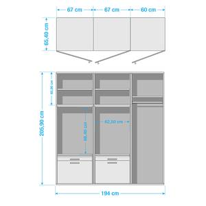 Armoire pour machine à laver Kielce XI Blanc - Noir - Largeur : 194 cm