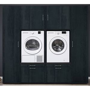 Armoire pour machine à laver Kielce XII Blanc - Noir - Largeur : 224 cm
