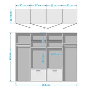 Armoire pour machine à laver Kielce XII Blanc - Noir - Largeur : 254 cm