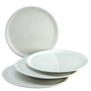 Assiettes à pizza XL EUROPA - lot de 4 Porcelaine - Blanc - lot de 4