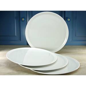 Assiettes à pizza XL EUROPA - lot de 4 Porcelaine - Blanc - lot de 4