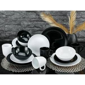 Service Black & White - 16 éléments Porcelaine - Multicolore - 16 éléments
